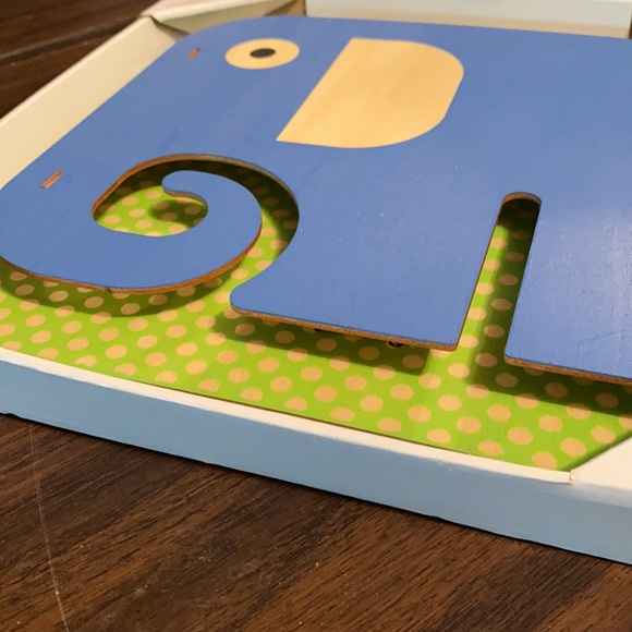 Blue Elephant 3-D Wood Wall Art New - Picture 2 of 4